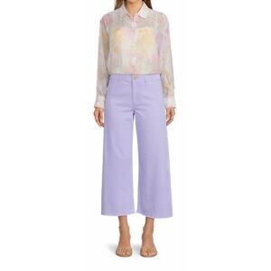 Antonio Melani Alexandra Wide Leg Jeans Cropped High Waist Lavender US 2 NWT
